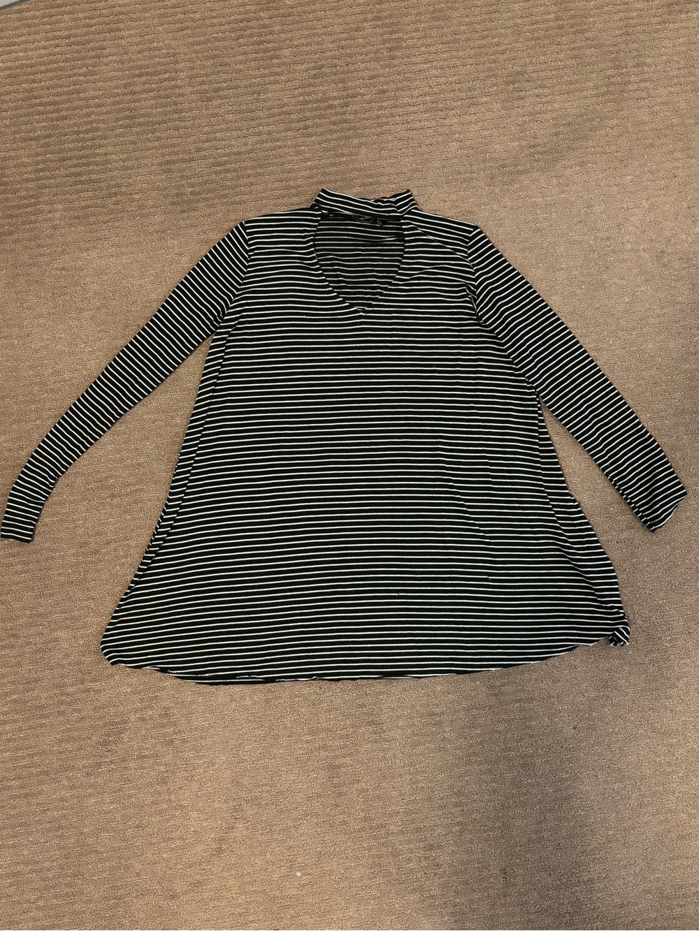 Berksha Striped Black & White Long Sleeve Mini dress